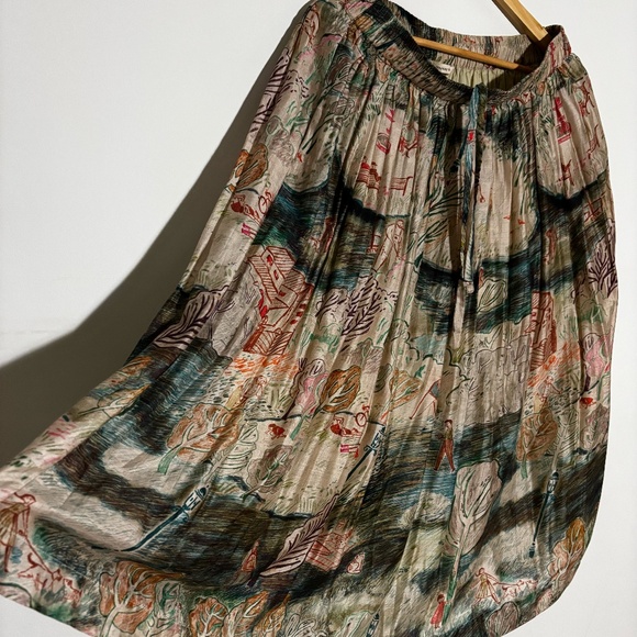 Runaway Bicycle Cara Silk Skirt, Printed - raw silk - L, New no tags - Picture 1 of 16